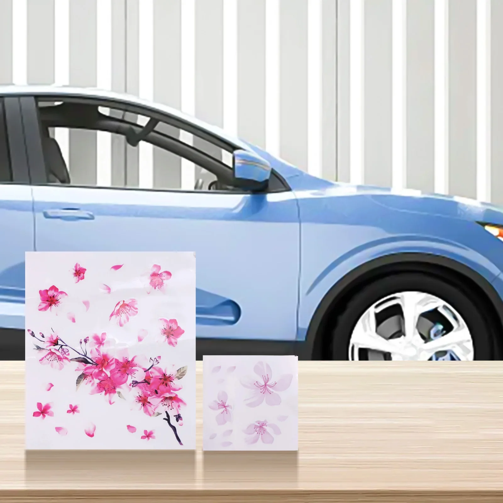 

For Cherry Blossom Vinyl Stickers 2pc For Car Windows And Bumpers Floral Design For Creative Vehicle Enhancement