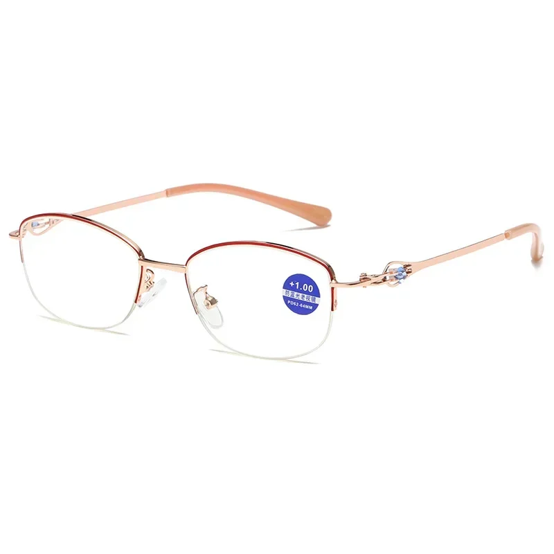 Anti Blue Light Presbyopia Eyeswear Reading Glasses Memory Hyperopia Half-frame Eyeglasses óculos +1.0+1.5+2.0+2.5+3.0+3.5+4.0