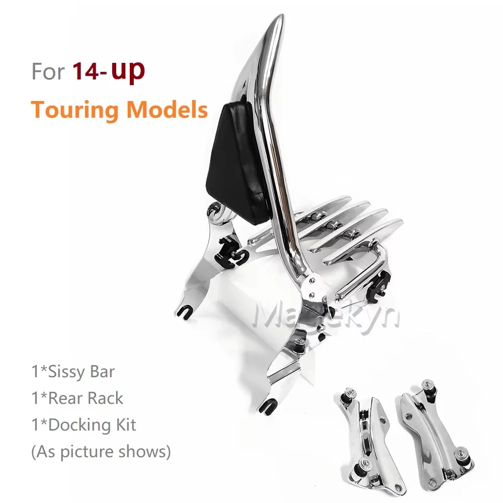 Tylny bagażnik z oparciem pasażera do Harley Davidson 2009 - 2025 Road King Street Glide Ultra Electra Touring CVO Sissy Bar