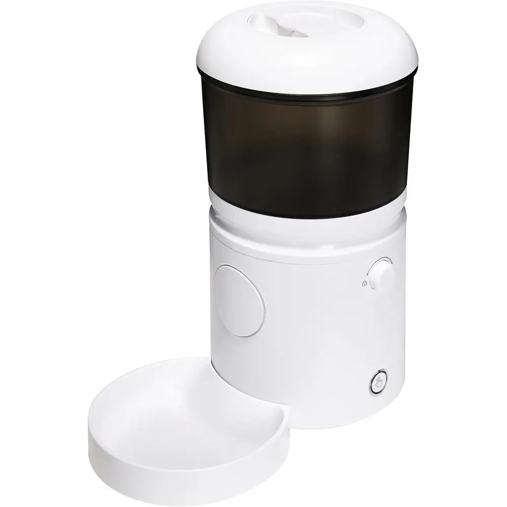 

Программируемая автоматическая кормушка для кошек с функцией медленного кормления, контролем порций, объемом 4 л, белая