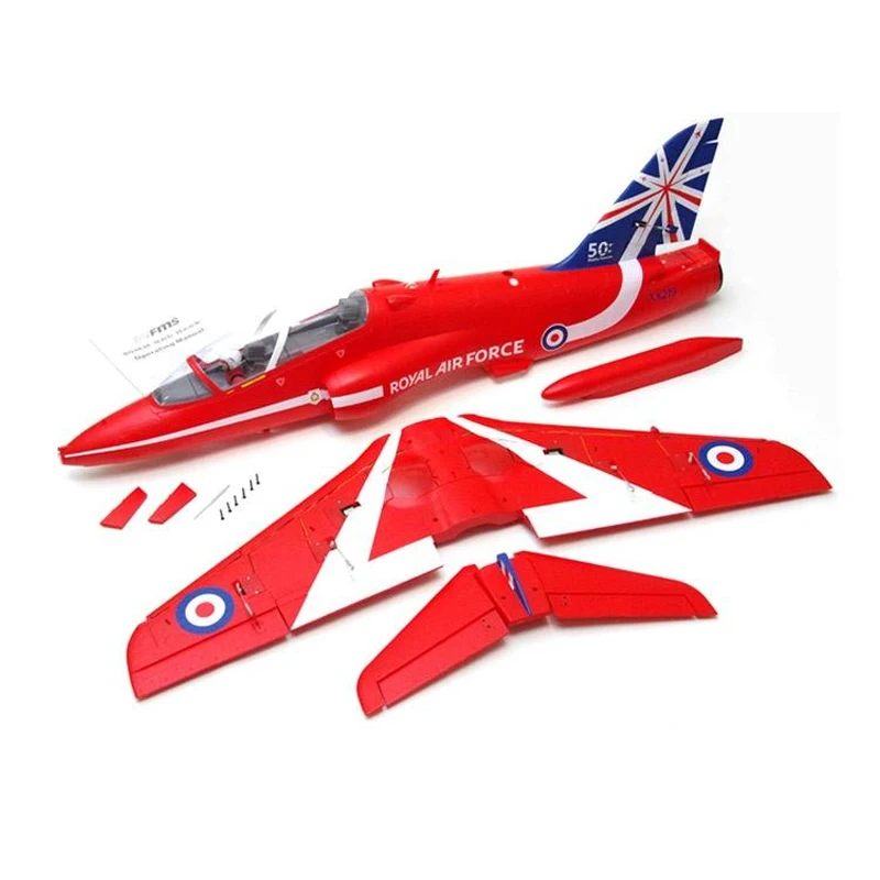 FMS 80mm Ducted Fan EDF Jet Bae Hawk Red Arrow 6CH with Flaps Retracts Reflex Gyro PNP Hobby Model Plane RC AirplaneAircraft