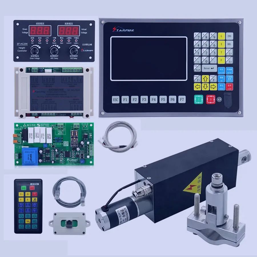 

SF-2100C CNC controller+SF-HC25K arc voltage regulator+wireless remote control SF-RF06A+THC lifting body JYKB-100-DC24V