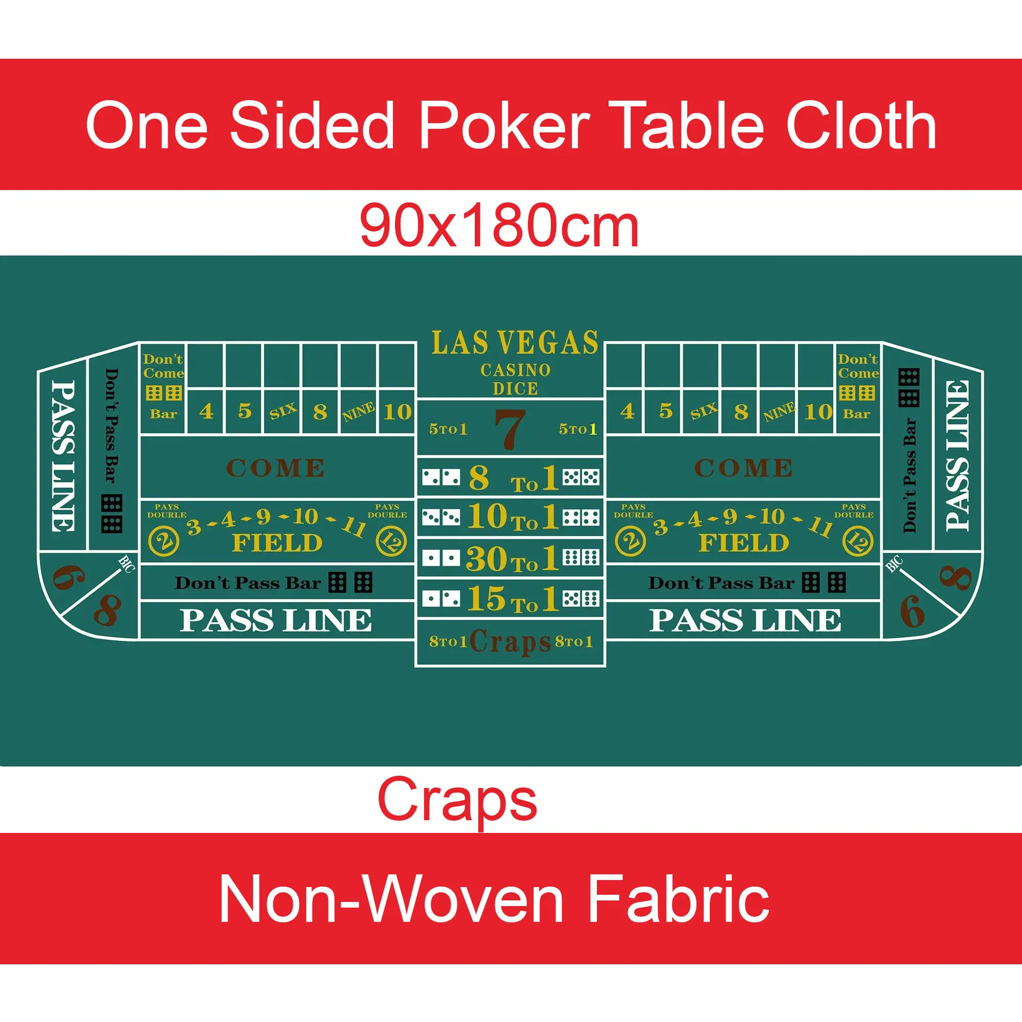 블랙 잭 포커 테이블 매트, 홈 파티 및 카지노 엔터테인먼트 액세서리, 한쪽 부직포 포커 테이블 천, 90x180cm