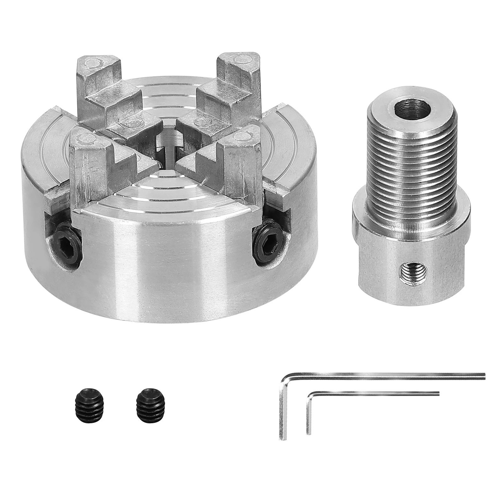 Lathe Chuck 3 Jaws/4 Jaws Manual Self-Centering Mounting Bolt for Grinding Milling Turning Machine