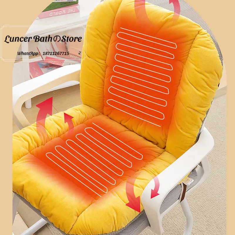 Heated Seat Cushion for Office Chair, Electric Warming Pad with Back Support, 3 Temperature Fast Heating for Winter