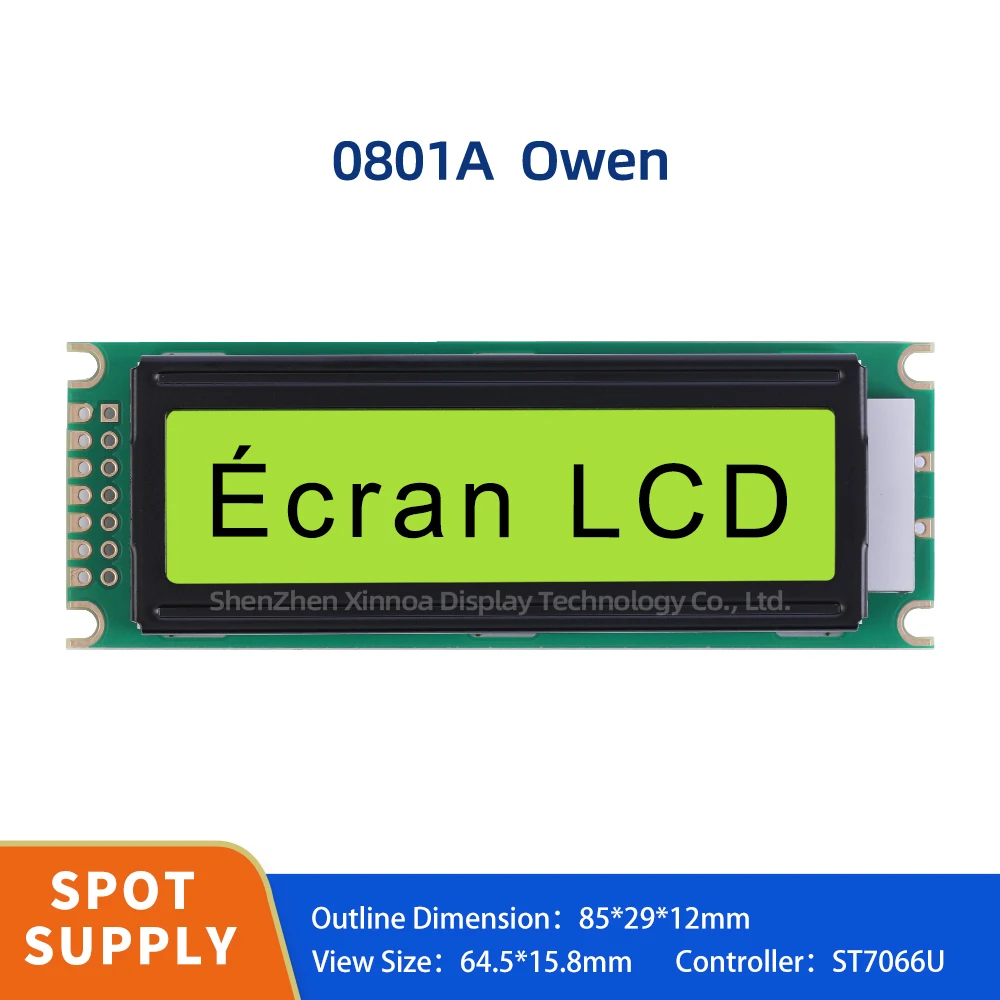 COB LCD Module High-Quality LCD Screen 1*8 LCD 8*1 0801 8X1 Voltage 3.3V Yellow Green Film European 0801A Character LCD Screen