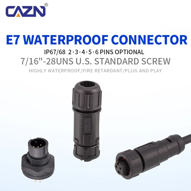 E7 Bayonet Receptacle Connector Male 2-8 Pin Front Rear PCB Flange Mount Socket IP67 for Monitoring & Outdoor Communication