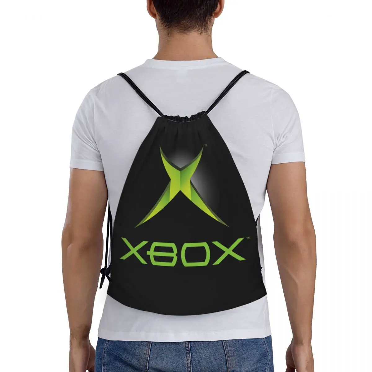 

Зеленые рюкзаки с логотипом Xbox, многофункциональные портативные сумки на шнурке, спортивная сумка, сумки для книг для мужчин, женщин, студентов