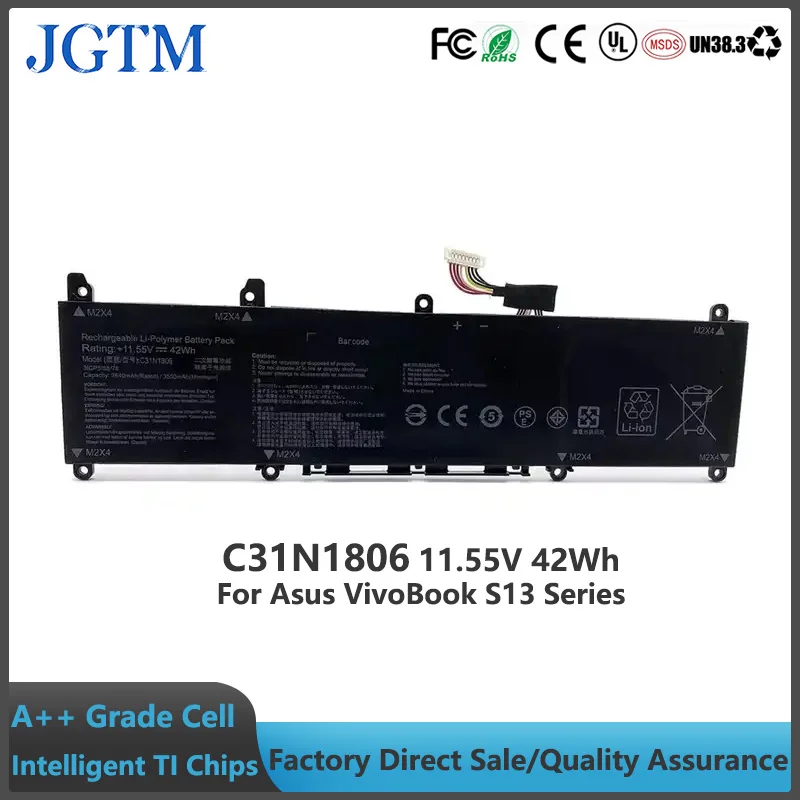 JGTM C31PIJ1 C31N1806 Laptop Battery for Asus VivoBook S330FA S330FN X330FA X330FL S330UA X330UA rechargeable lithium battery