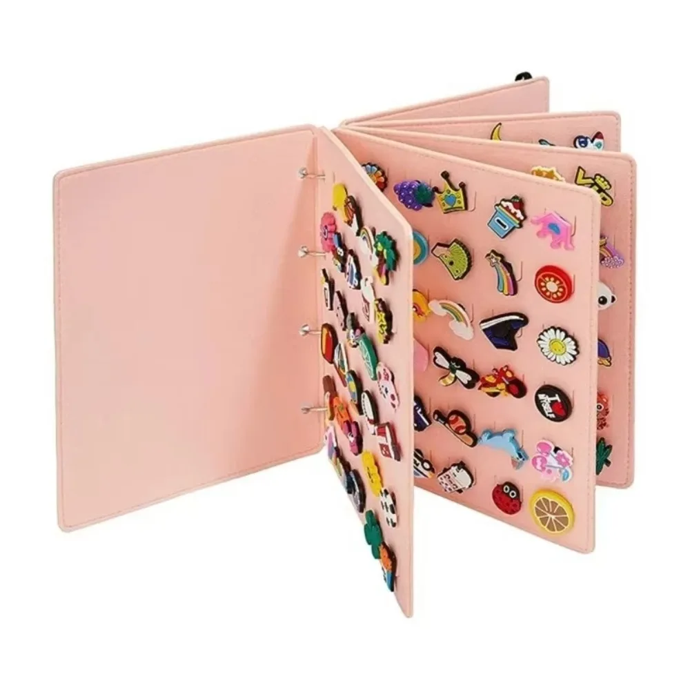 New Large Capacity Storage Bag Shoe Charms Shoe Flower Collection Display Stand Hold Up Felt Creative Book Crocs Buckle