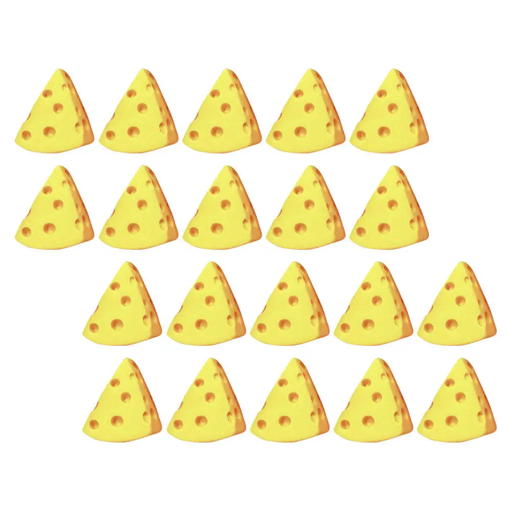 

20 шт. миниатюрных треугольных моделей сыра, реалистичные пластиковые украшения для кукольного домика, кухни, миниатюрной пекарни, декор для DIY-блюд
