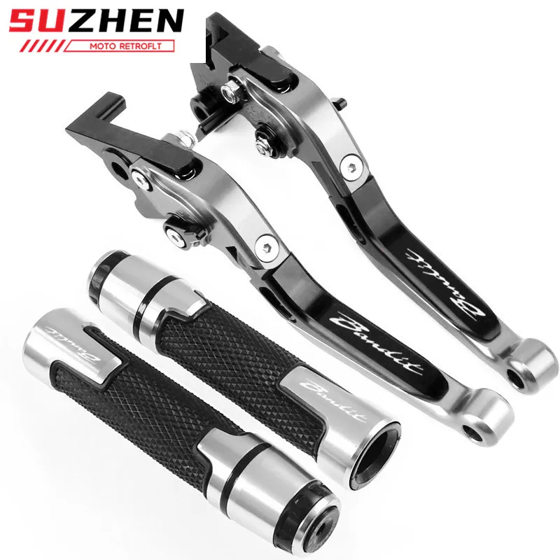 Motorcycle Folding Extendable Clutch Brake Levers Handbar End Grips For GSF 650 1200 1250 Bandit GSF650S GSF650N