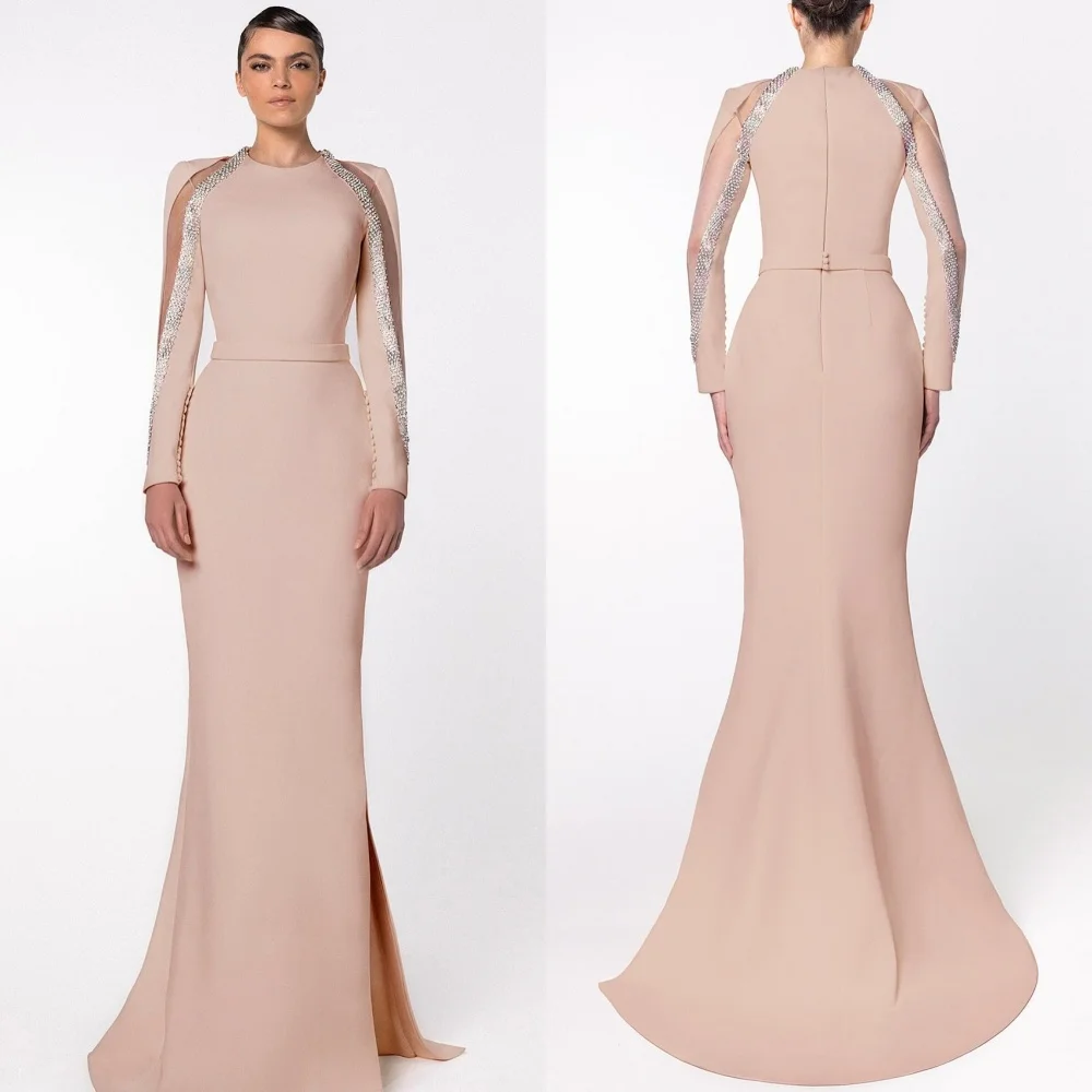 

Customized Chinese Style Jersey Sequined Trumpet Scoop Neck Long Dresses Bespoke Occasion Sparkle Classic
