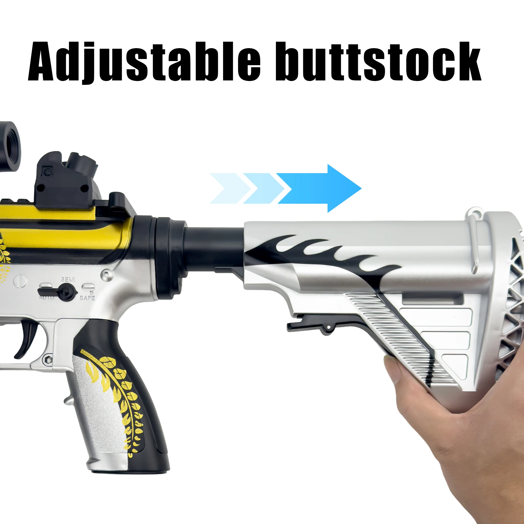 M416 electric gel gun, gel ball gun, manual and electric mode water bullet toy gun, outdoor interactive game (no bullets)