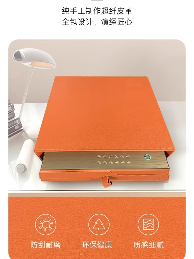 Household small drawer safe deposit box password fingerprint jewelry storage safe in wardrobe office all steel anti-theft