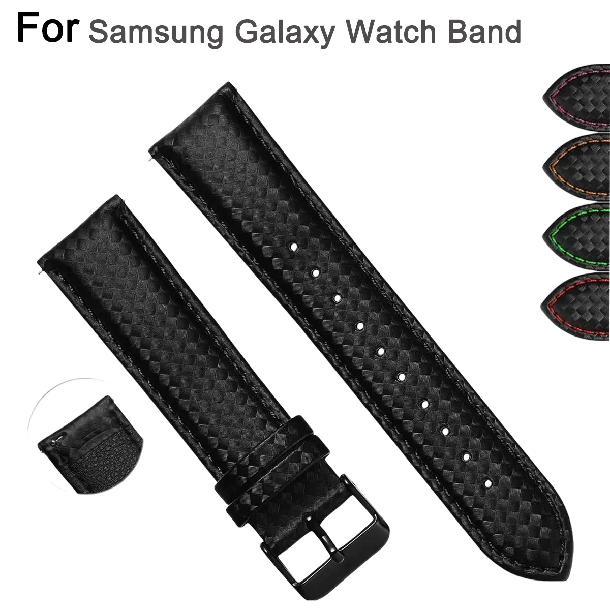 لسامسونج غالاكسي ساعة 3 4 5 برو 45 مللي متر 46 مللي متر جير S3 الكلاسيكية الفرقة 20 مللي متر 22 مللي متر الكربون الفاخرة الجلود حزام ساعة اليد لهواوي Amazfit