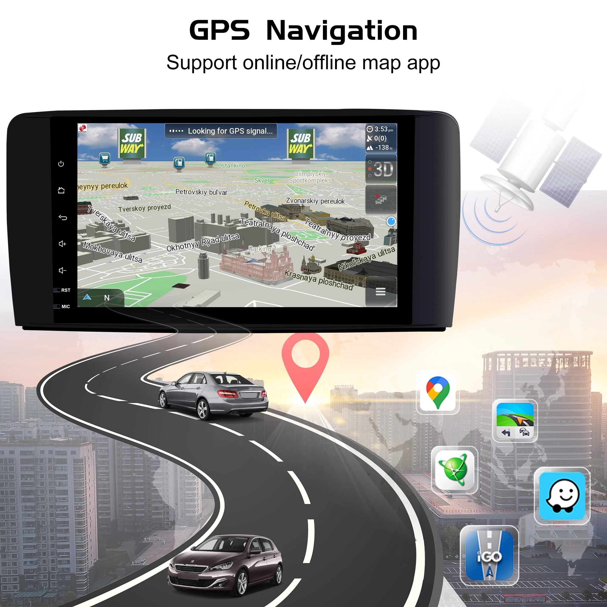 

Android 13 Car radio Carplay GPS Navi for Mercedes Benz GL ML CLASS W164 X164 ML350 ML450 ML500 GL320 GL450