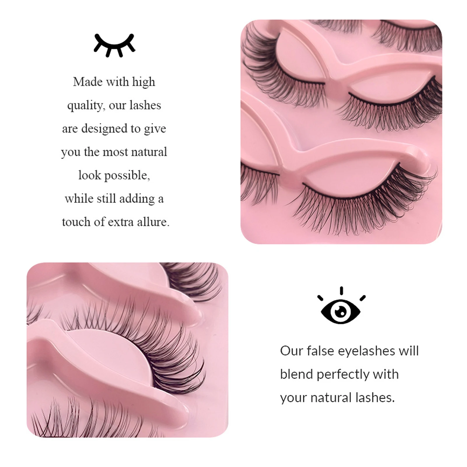 5ペア フォックスアイまつげストリップ ふんわりクラスター ナチュラル ソフトつけまつげ 3Dボリューム フェイクミンクまつげ 女性用 アイメイク