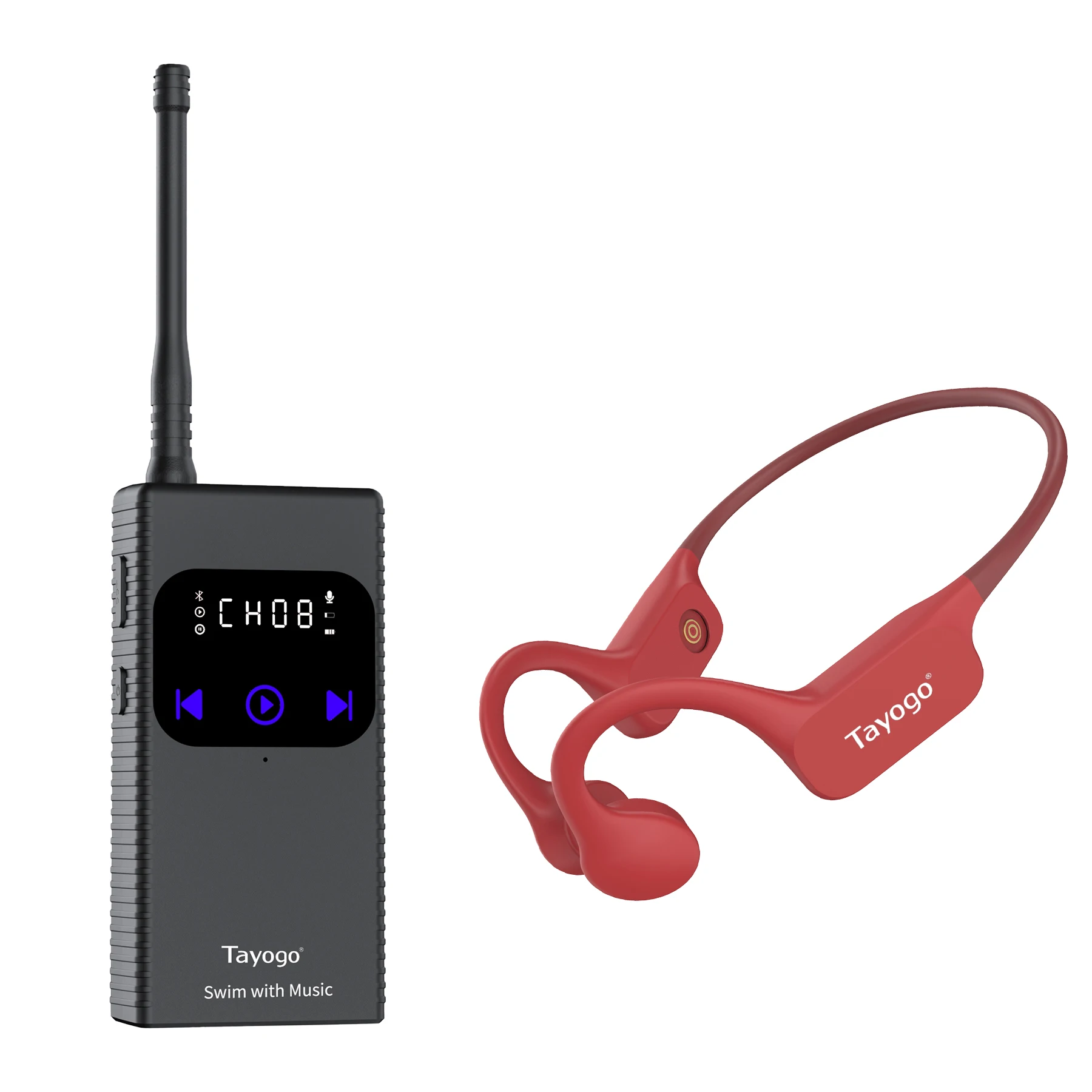 

Водонепроницаемые наушники для плавания Tayogo IP68 с костной проводимостью и MP3-плеером, 32 ГБ памяти, для подводного прослушивания