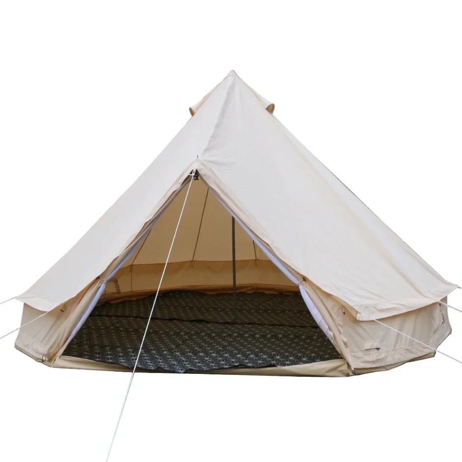 Outdoor Camping Family Waterproof Glamping Cotton Canvas Bell  For  Vacation Tent