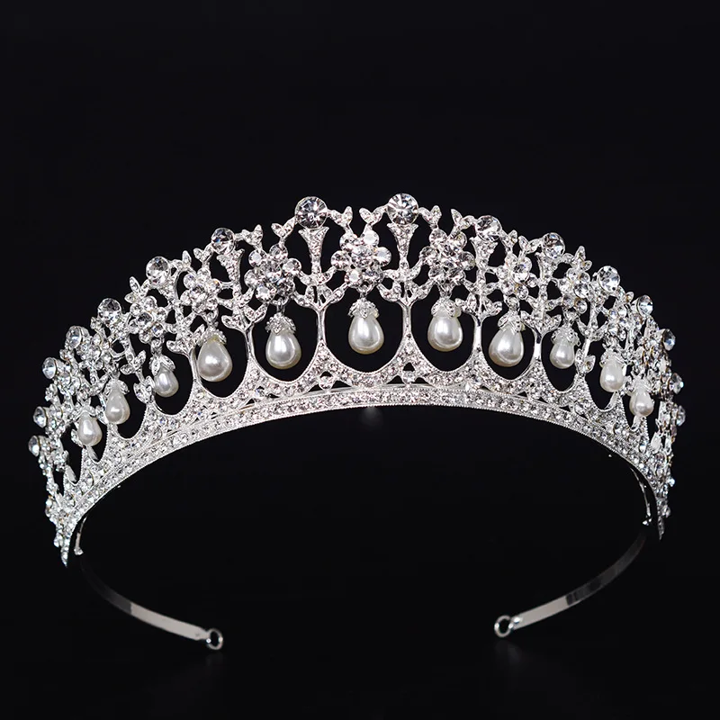 

Multicolor optional bridal accessories, white rhinestone crown, pearl crown, headwear manufacturer wholesale in stock