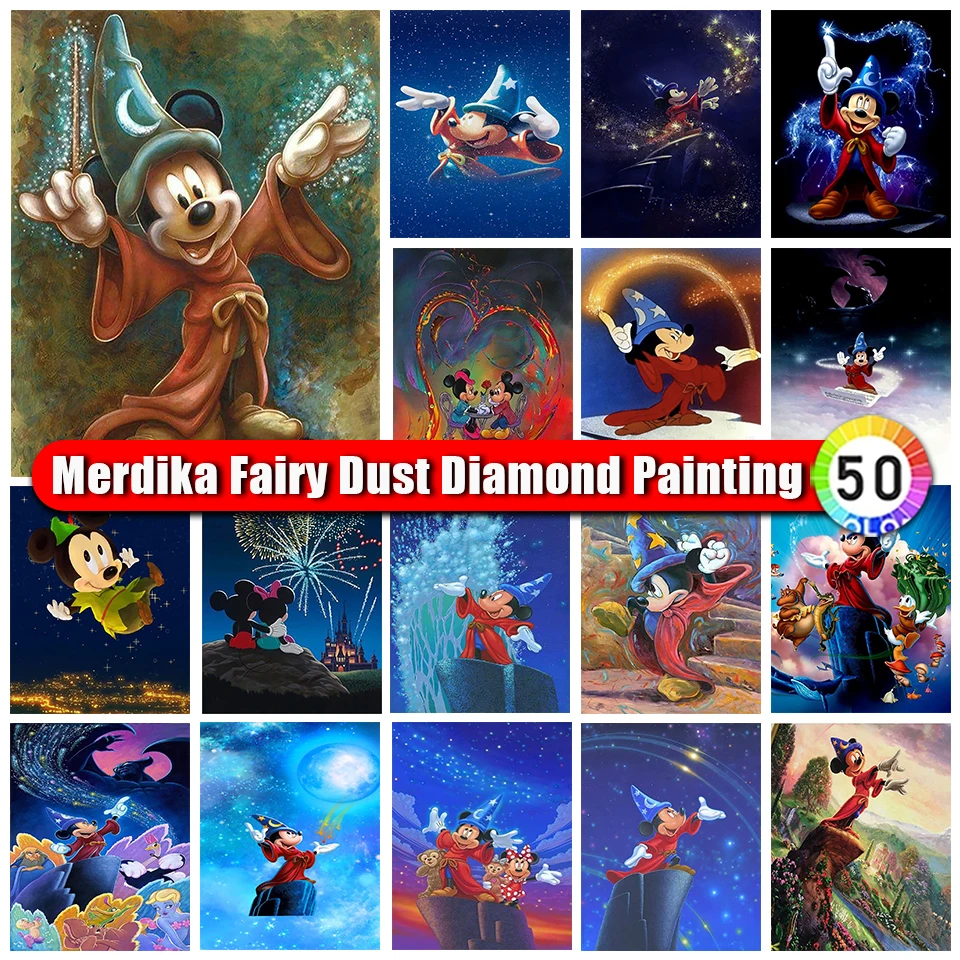 

Merdika Fairy Dust Disney Diamond Painting Mickey Mouse Picture Zipper Bag Diamond Mosaic Cartoon Embroidery Art New Year Gift