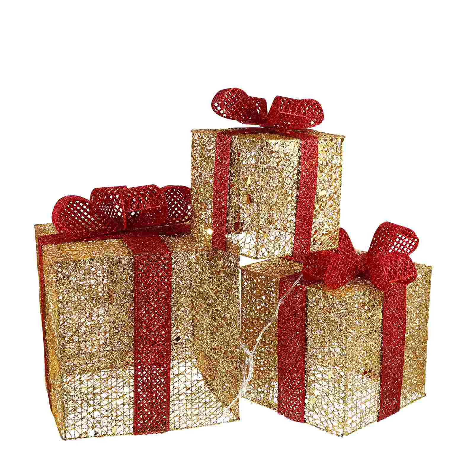 

Holiday Decor Christmas Glowing Gift Box Boxes Desktop Shop Window Adornments Xmas Tree Decorations