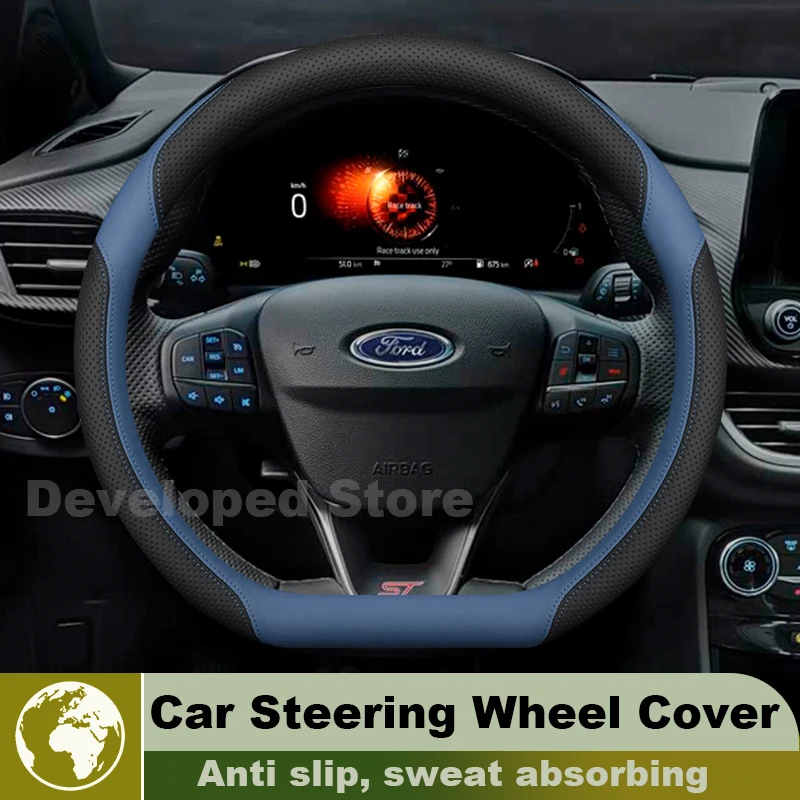 

Car Steering Wheel Cover For Ford Kuga MK 2 Escape C520 2025-2013 Auto Steering Wheel Ford Fiesta Accessories Ford car parts