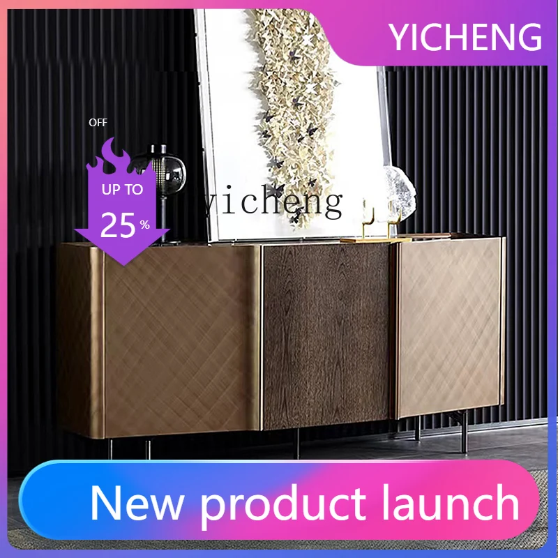 

LYY Элегантный приставной шкаф для столовой, тумба для хранения из массива дерева, прихожая тумба, мебель с эффектом браширования, International Pavilion