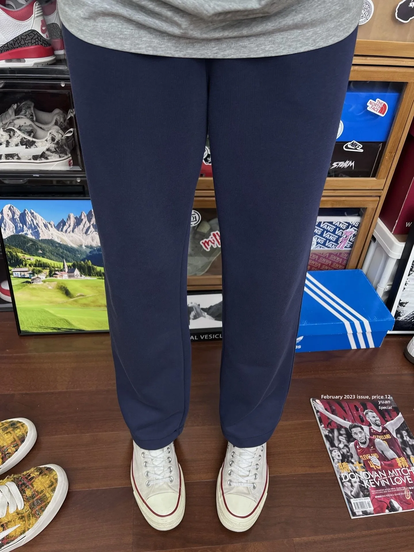 American Sle Loose Fit Straight Leg Sweatpants Men's Autumn High Waist Durable Anti-Wrinkle Casual Spor Trousers