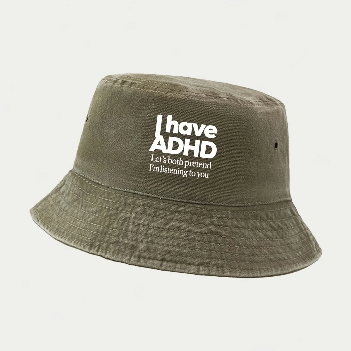 High Quality I Have ADHD Funny English Printed Pattern Fisherman Hat Fishing Lure Regular Fishing Hat Foldable Storage Easy to C