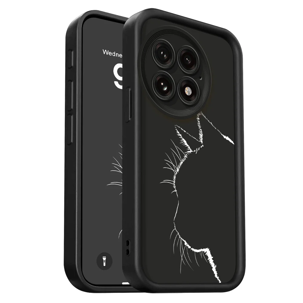 Coque de téléphone souple avec silhouette de chat pour Oneplus 15 15R 13 13T 12 12R 11 11R 10R Nord CE 5 4 3 2 Lite 4G 5G