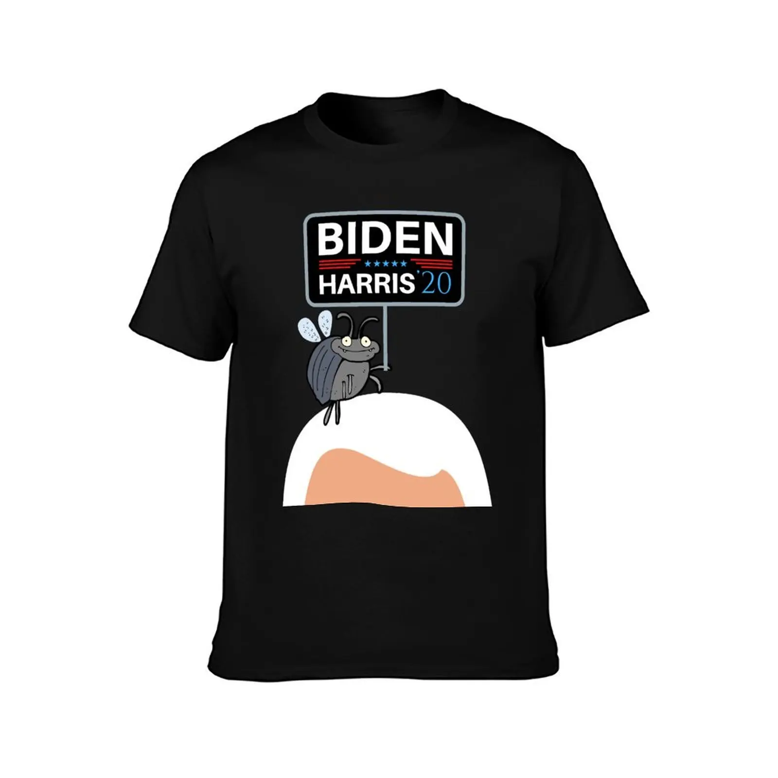 Biden Harris Debate Fly on Mike Pence's Head T-Shirt Casual Daily Graphic Tee T-Shirt