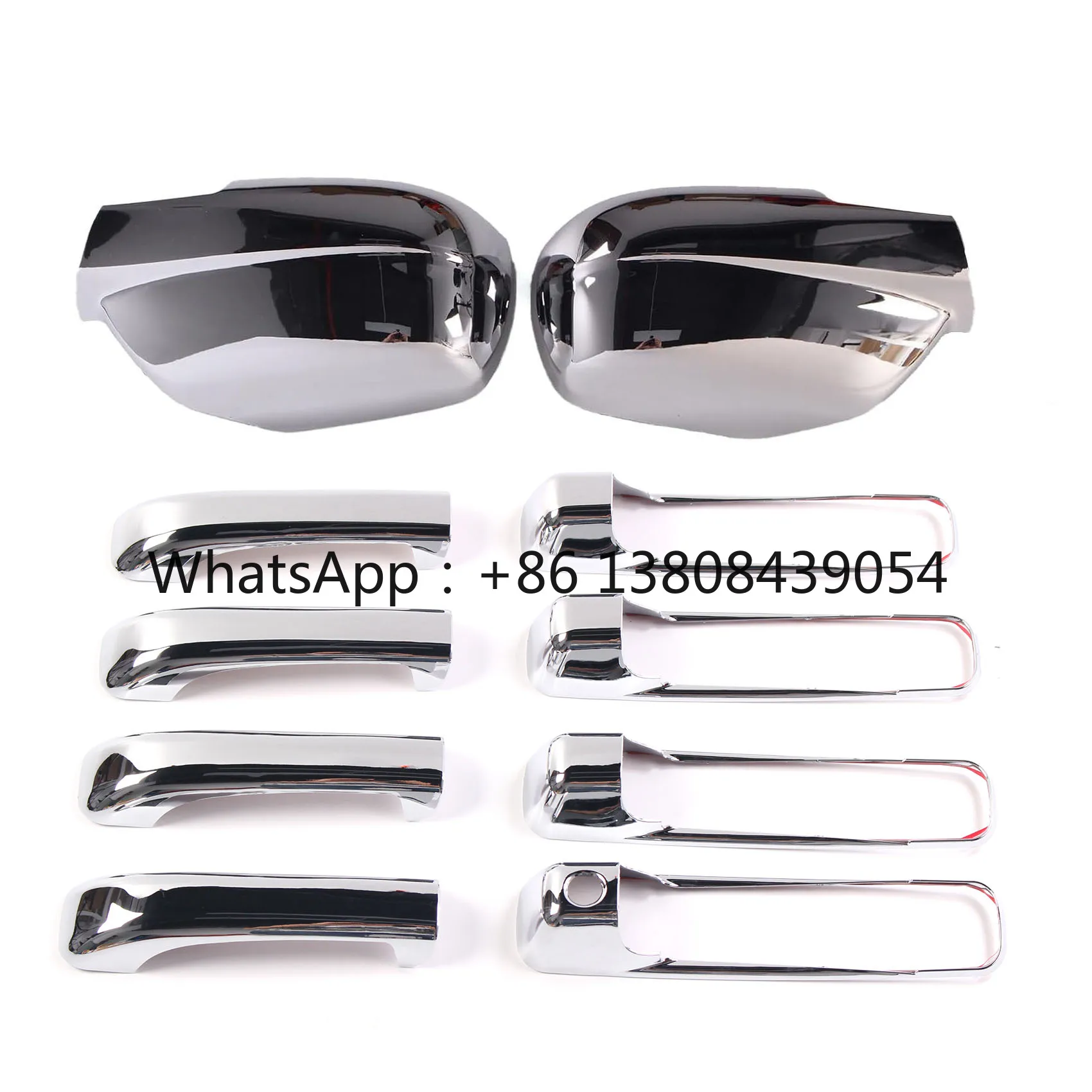 Chrome Side Door Mirror Caps Covers + 4 PCS Door Handle Covers Fit for 2005-2010 Jeep Grand Cherokee