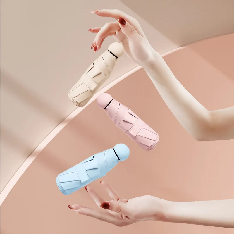 Mini Capsule Umbrella Sunny Rainy Umbrella Rainproof Anti-UV Sunshade Umbrella Pocket Sunscreen Light Umbrella Portable Paraguas image 2