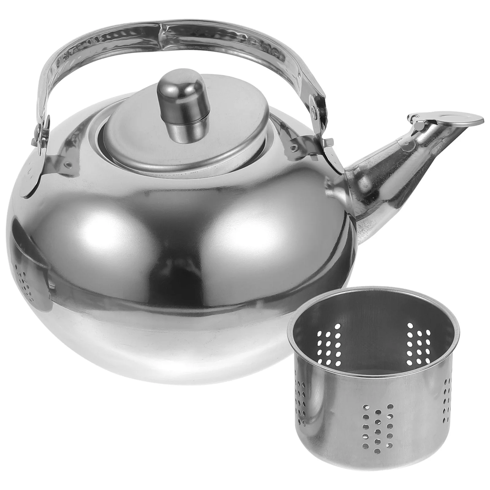 

Thick Stainless Steel Insulated Tea Pot Thermal Kettle Vacuum Water Pot Silver 1.5L for Home Office Outdoor Use