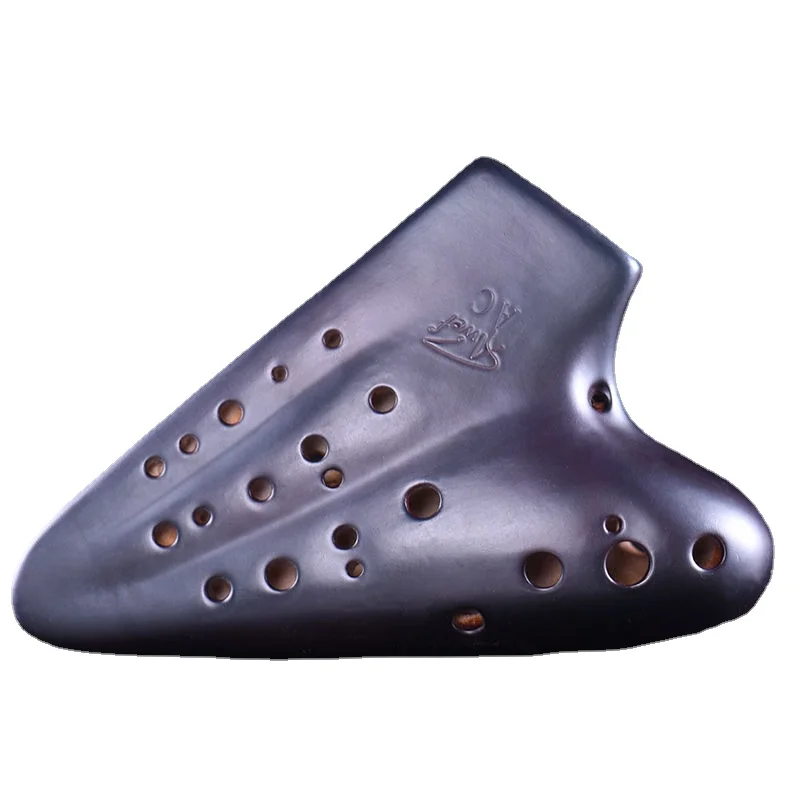 

3 Tube Ceramic Ocarina Alto C Key Smoked Professional Ocarina Zelda 12 Holes Music Flute Traditional Musical Instruments Gifts