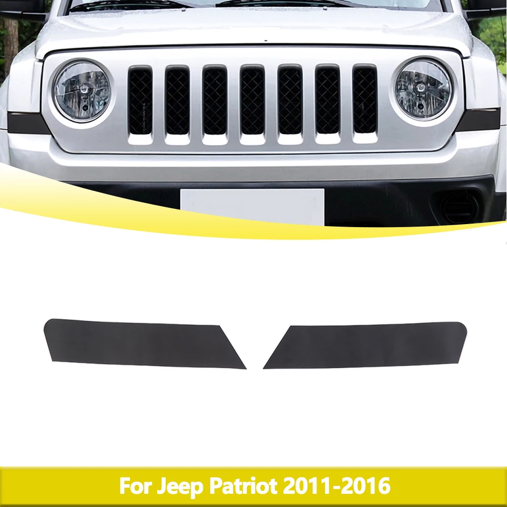 Car Front Bumper Turn Signal Light Decoration Cover Trim Stickers for Jeep Patriot 2011-2016 Matte Black Exterior Accessories