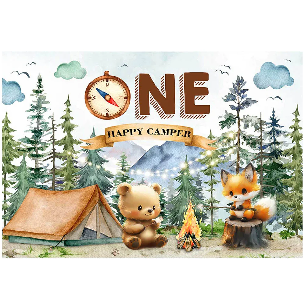 Mocsicka-خلفية عيد ميلاد الطفل الأول ، العربة السعيدة ، حيوانات الغابة ، ديكور حفلة عيد الميلاد ، خلفية الصورة ، إكسسوارات اللافتات ، صبي المغامرة