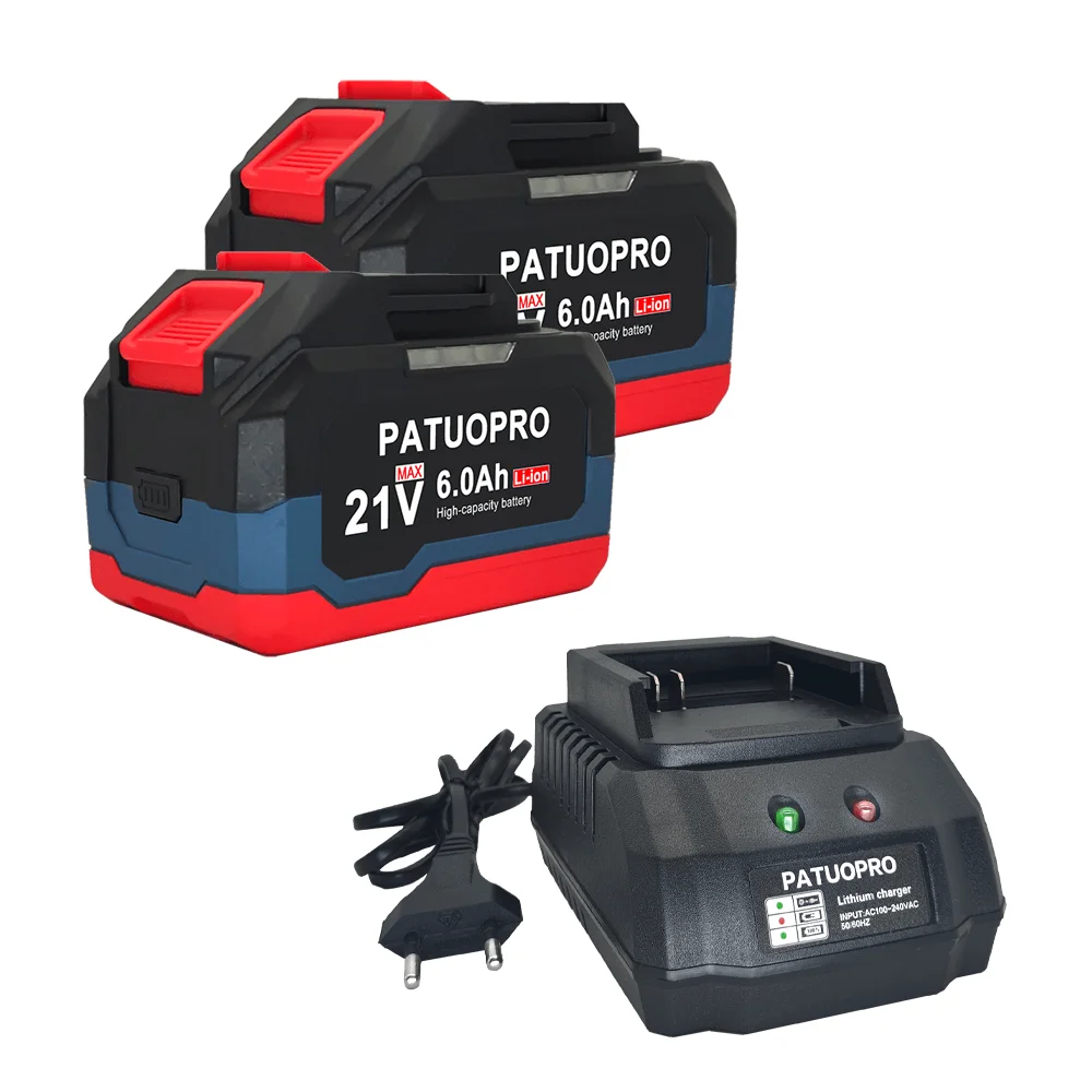 Patuopro 18V 21V 2.0 4.0 6.0Ah แบตเตอรี่ลิเธียมชาร์จได้สำหรับ Makita 18V เครื่องมือไฟฟ้าไร้สายประแจเลื่อยเจาะเครื่องเป่าลม