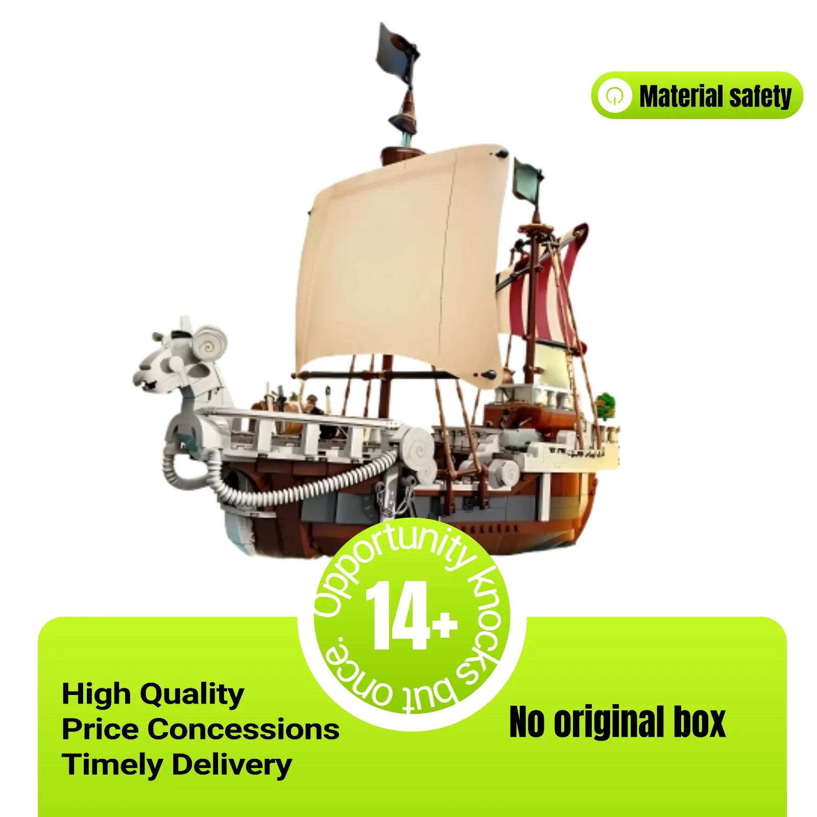 

1376PSC Строительные блоки Лодка Игрушка в сборе 756339 Рождественский подарок на день рождения для детей и взрослых Набор Парус на Великом трассе Приключения