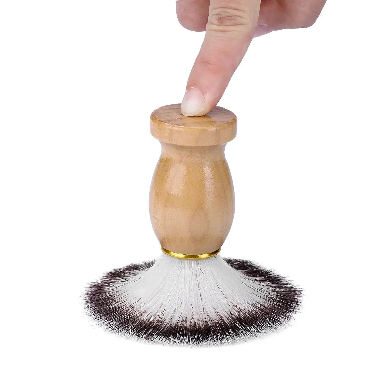 Mens Shaving Brush and Bowl Set, 3-in-1 Shaving Brush Kit Wood Handle with Stainless Steel Shaving Bowl & Brush Standas