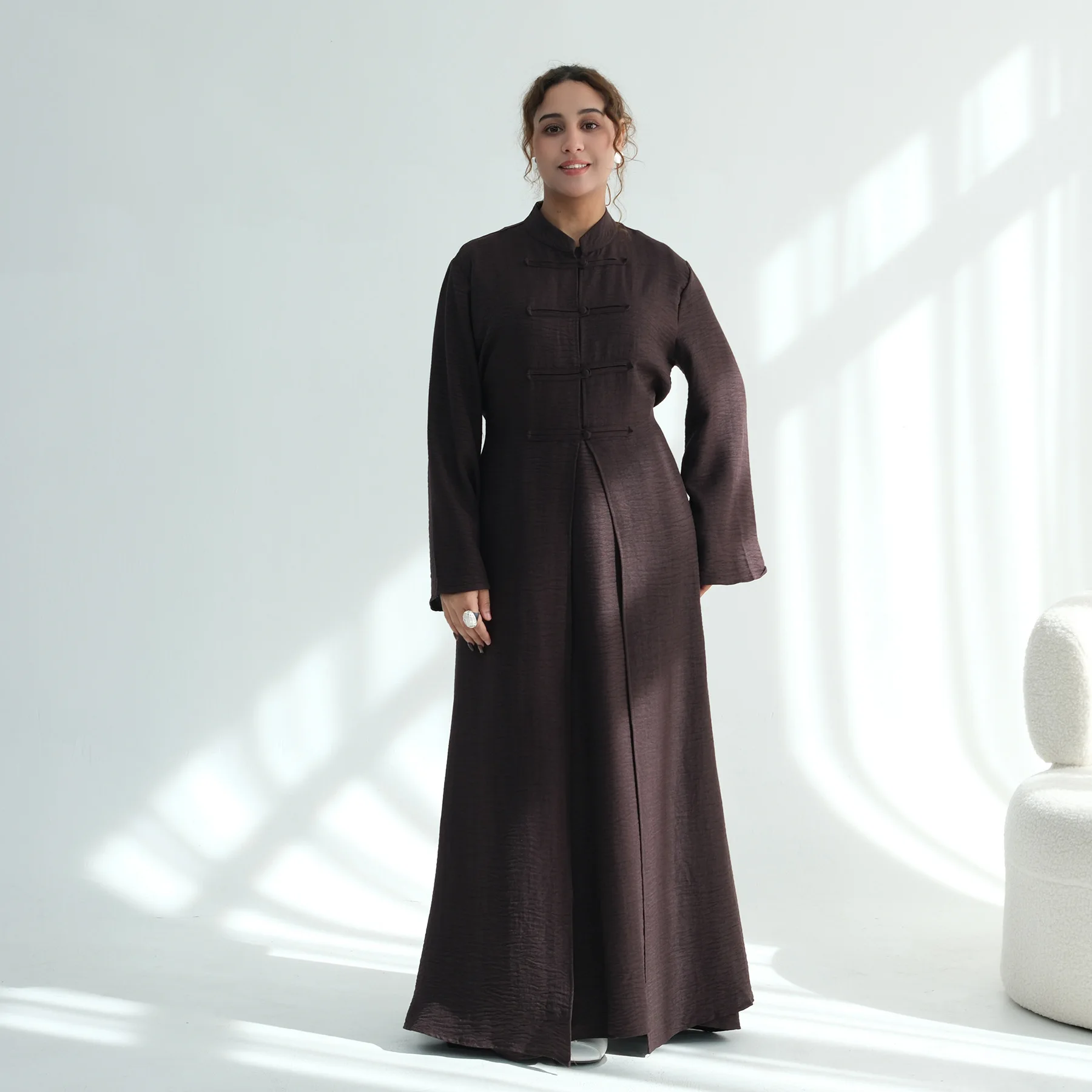 طقم عباية عربية متواضعة مكونة من قطعتين للنساء المسلمات أنيق في دبي سترة عادية وملابس داخلية رداء قفطان تركي جديد