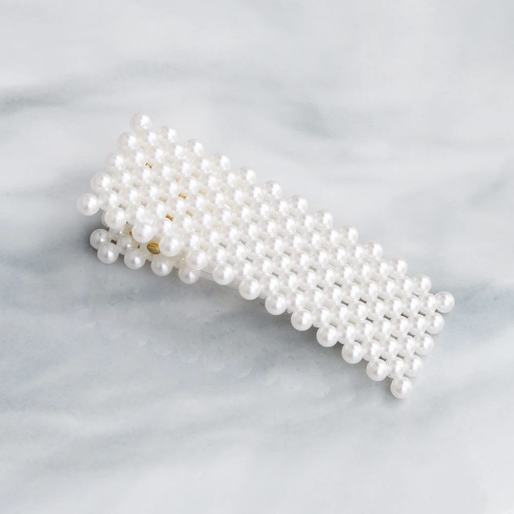 New Handmade Pearls Barrette Metal Geometric Flower Hair Clips For Girls Sweet Korean Hairpins Fashion Women Hair Accessories