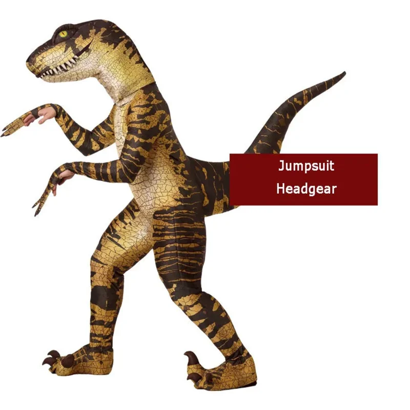Mascota T Rex anime cosplay dinosaurio para adultos hombres niños Dino dibujos animados diablo Velociraptor disfraz de Halloween con tocado
