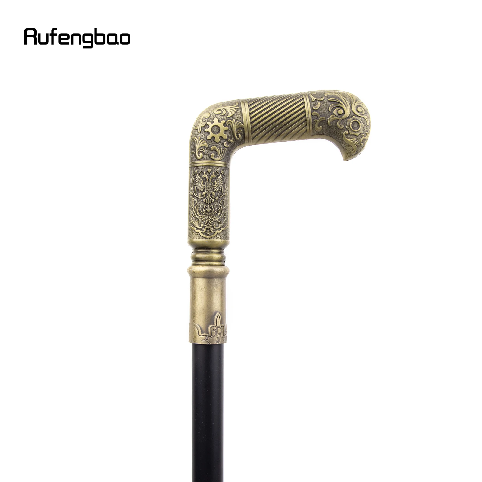 Cobre rússia dupla cabeça águia engrenagem vara festa elegante bengala cospaly cana botão crosier 90cm desempenho palco cana