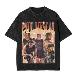 Washed T Shirt Paul Mescal Gladiator Hip Hop Cool T-Shirt Street Streetwear Short Sleeve Summer Tops Tees Men Women