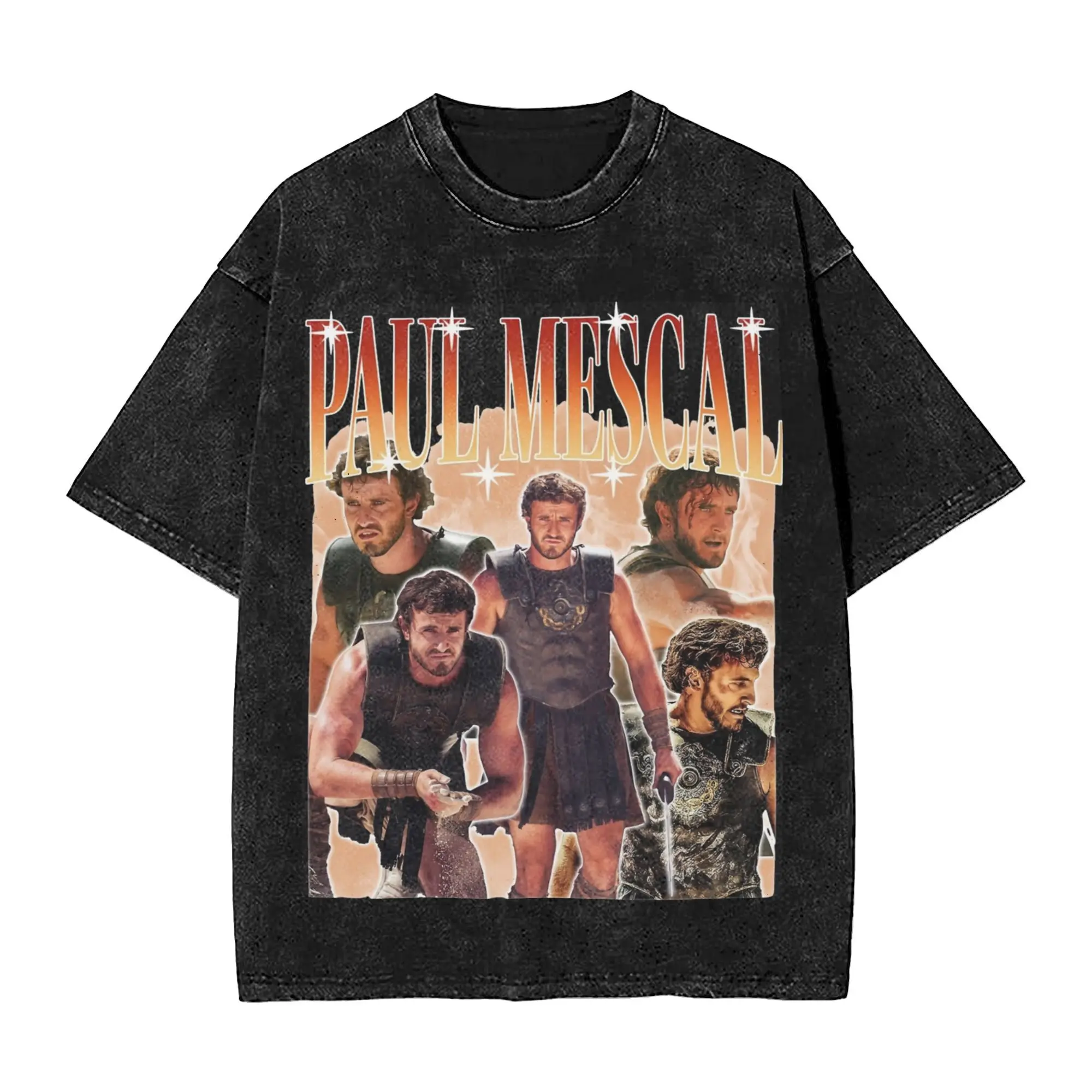 Washed T Shirt Paul Mescal Gladiator Hip Hop Cool T-Shirt Street  Streetwear Short Sleeve Summer Tops Tees Men Women