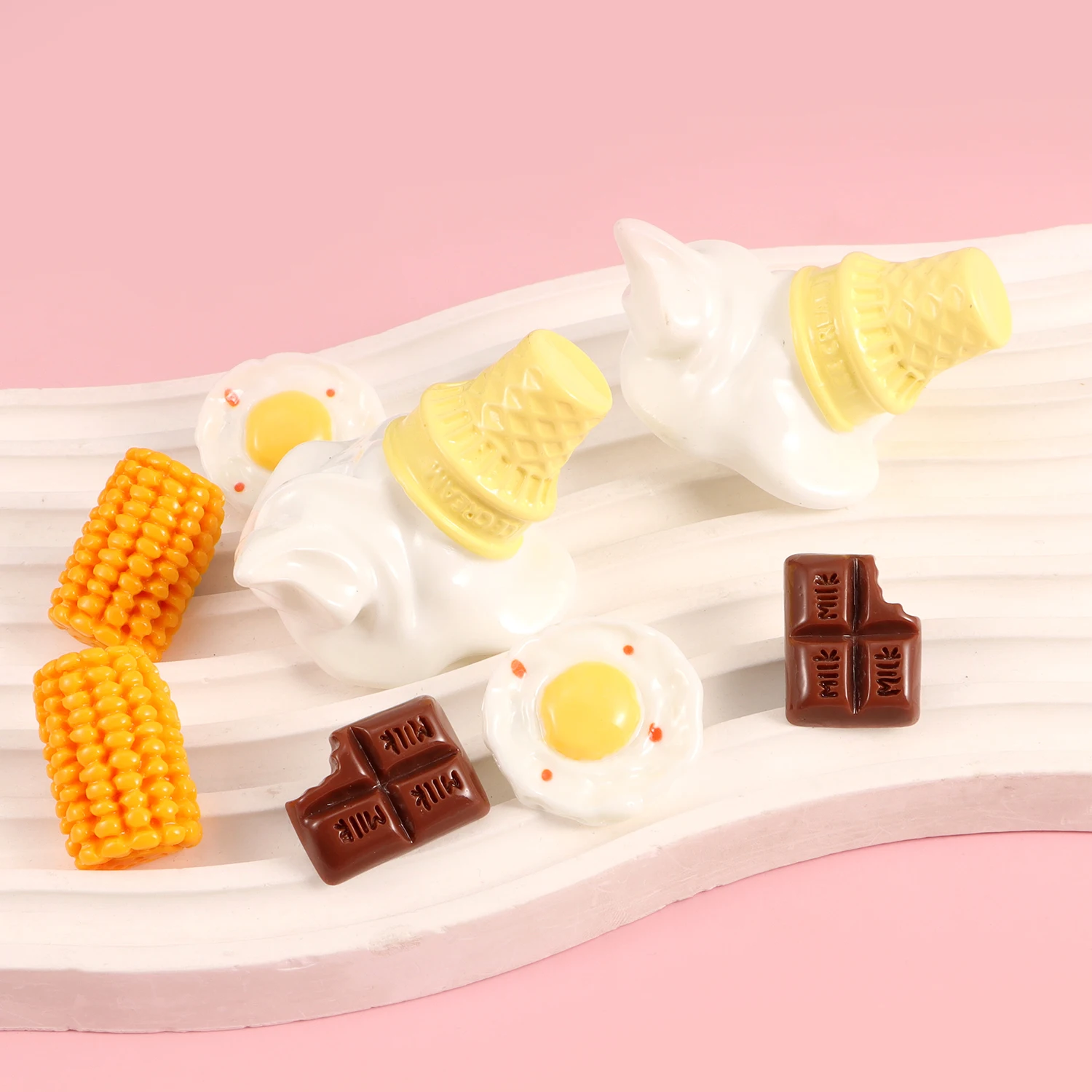 Kawaii Lebensmittel-Schuh-Charms-Set: Eiscreme, Spiegelei, Mais, Schokolade – Deko für Clogs, Sandalen, Damen, Mädchen, DIY-Accessoires