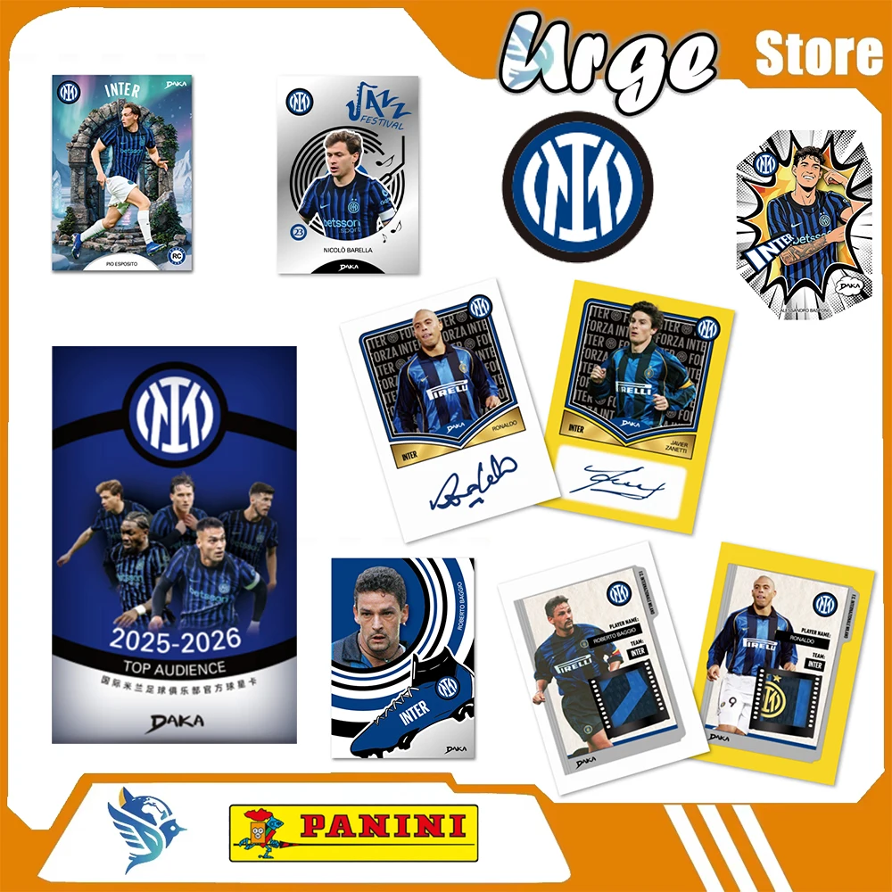 DAKA Nuevo Set de Cartas Coleccionables de Fútbol Serie TOP AUDIENCE Inter de Milán 2025-26, Cartas de Intercambio de Fútbol Oficiales con Licencia